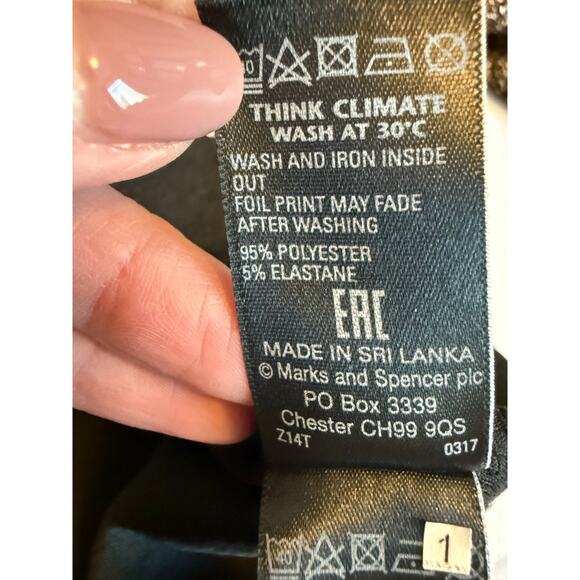 M&S Collection Women’s Copper Glitter Glam Bell Sleeve Boat Neck Drape Neck Lg - Picture 8 of 12